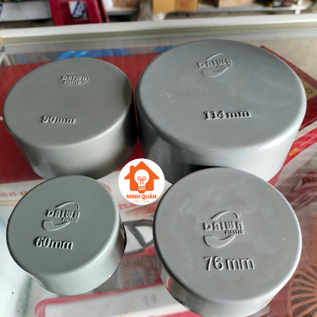 Nắp bít trơn, bít tròn nhựa PVC phi 60, 76, 90, 114mm