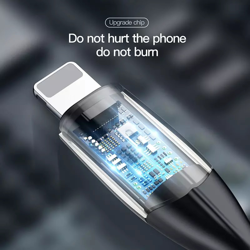 Cáp sạc và truyền dữ liệu tốc độ cao Baseus Horizontal Data Lightning cho iPhone/ iPad có đèn Led