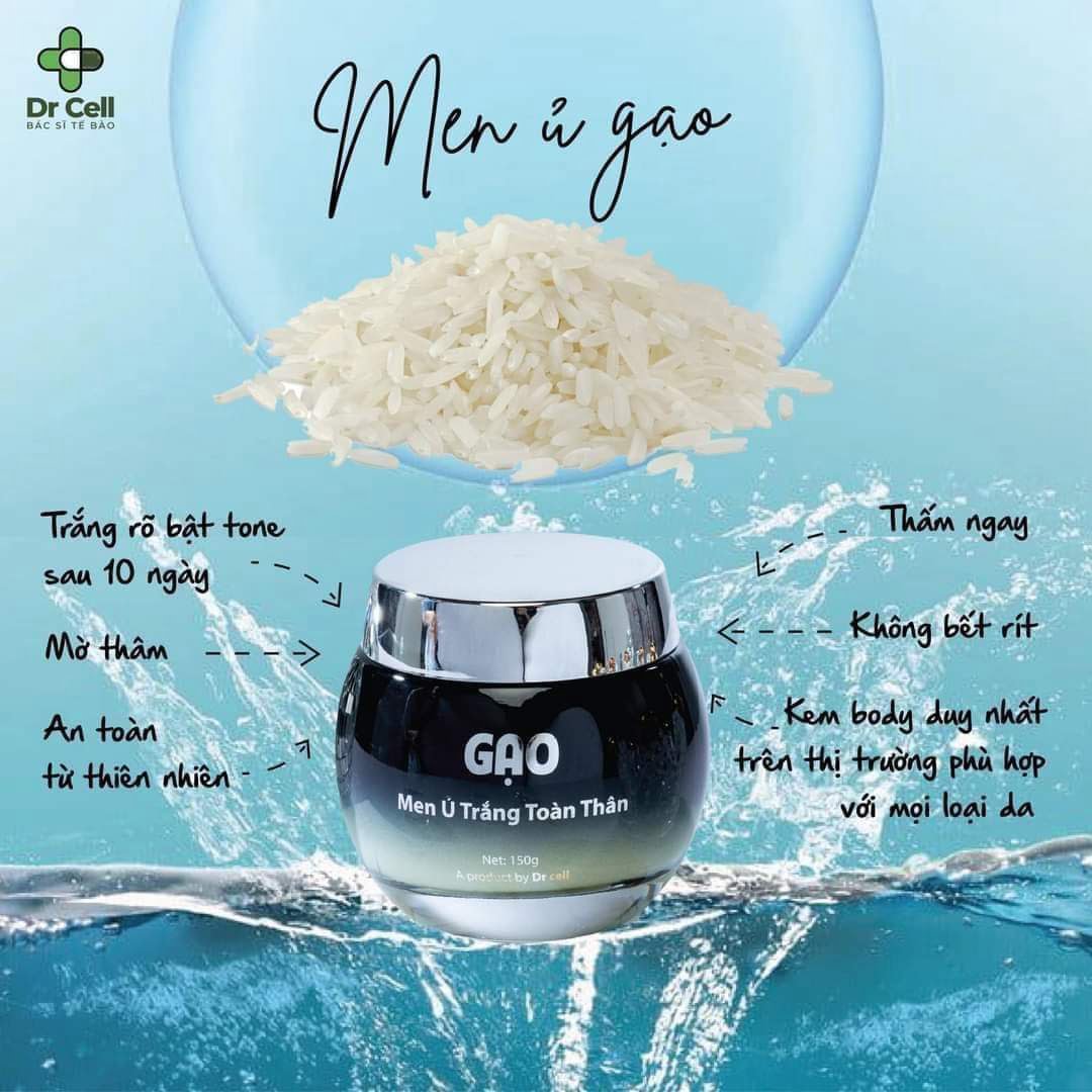 [CHÍNH HÃNG] Men Ủ Trắng Da Body Gạo Dr Cell