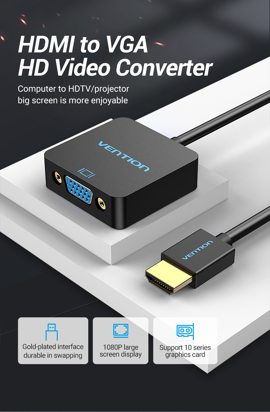 CÁP CHUYỂN ĐỔI TỪ HDMI SANG VGA VENTION