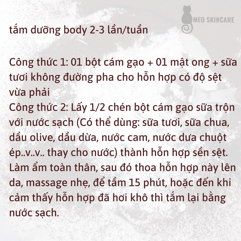 [HCM] Bột cám gạo sạch nguyên chất handmade gói 100g
