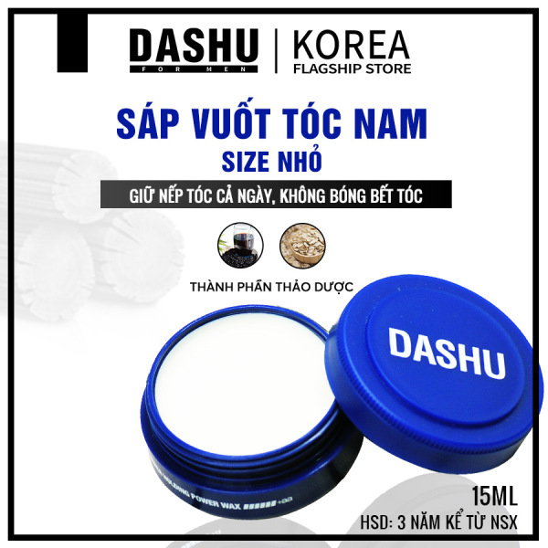 Wax hair Clay size mini Dashu for men ultra holding power 15ml, sáp vuốt tóc cao cấp giá rẻ tạo kiểu Nam Hàn Quốc, có hướng dẫn cách vuốt sáp, cách sử dụng, so sánh, lựa chọn sáp phù hợp các loại tóc khô, tóc dày, mỏng, vừa. cao cấp