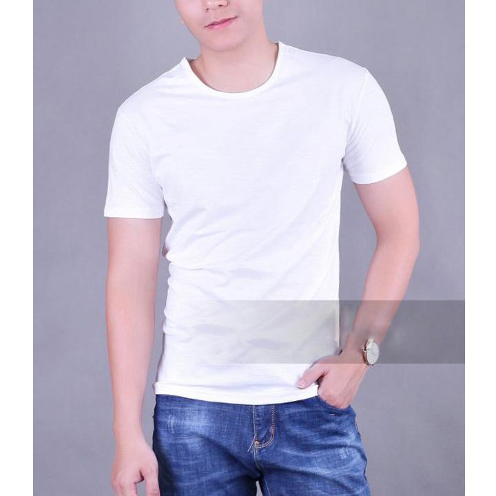Áo Phông Nam Đen Cổ Tròn Dáng Trơn Ôm Nhẹ