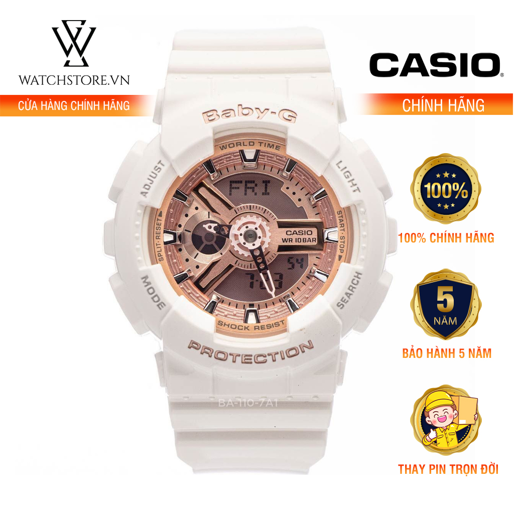 Casio Baby-G: Điều tuyệt vời nhất về đồng hồ Casio Baby-G là chúng được thiết kế để phù hợp với phong cách của bạn. Với nhiều kiểu dáng và màu sắc, chúng mang đến một phong cách trẻ trung và linh hoạt cho người đeo. Hãy bật dậy ngay và mang đến năng lượng tích cực cho mọi hoạt động của mình.