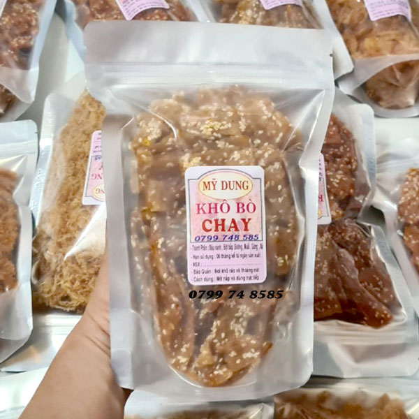 Khô Bò Chay 200gr Nhà Làm DATE 6 THÁNG [ SẢN PHẨM ĐƯỢC RA LÒ MỖI NGÀY]