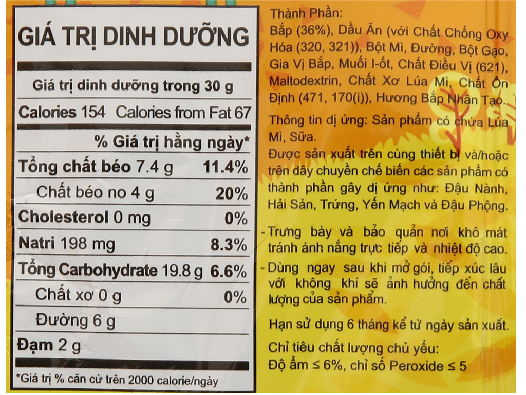 Snack bắp ngọt Oishi gói 32g