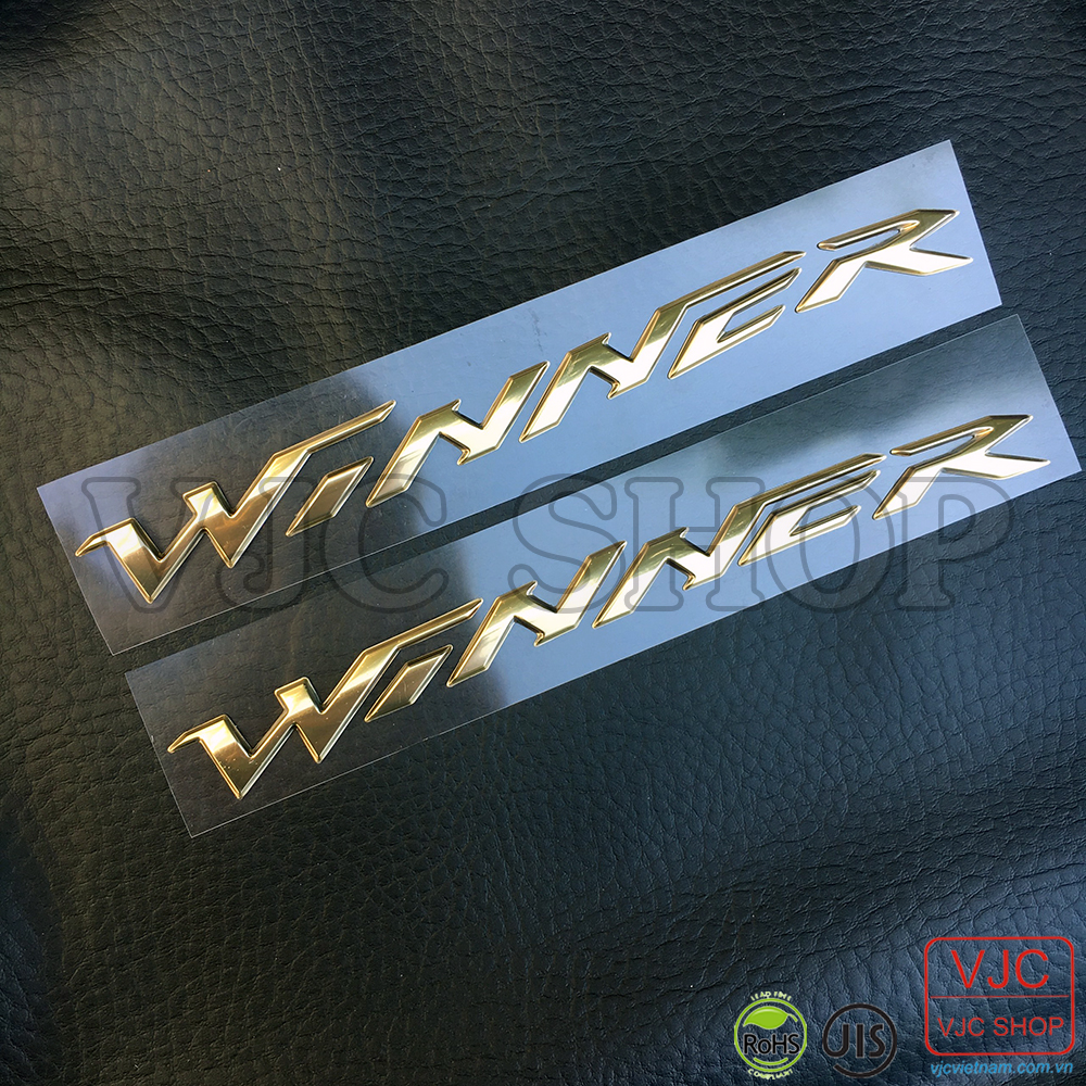 Cặp tem chữ nổi Winner các màu lựa chọn cho decal xe máy