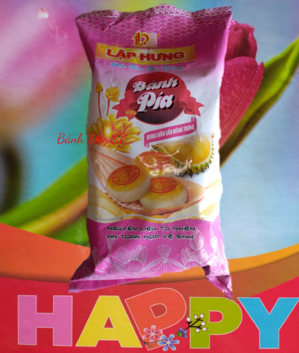 Bánh pía môn sầu riêng trứng muối 4 cái 600g Lập Hưng