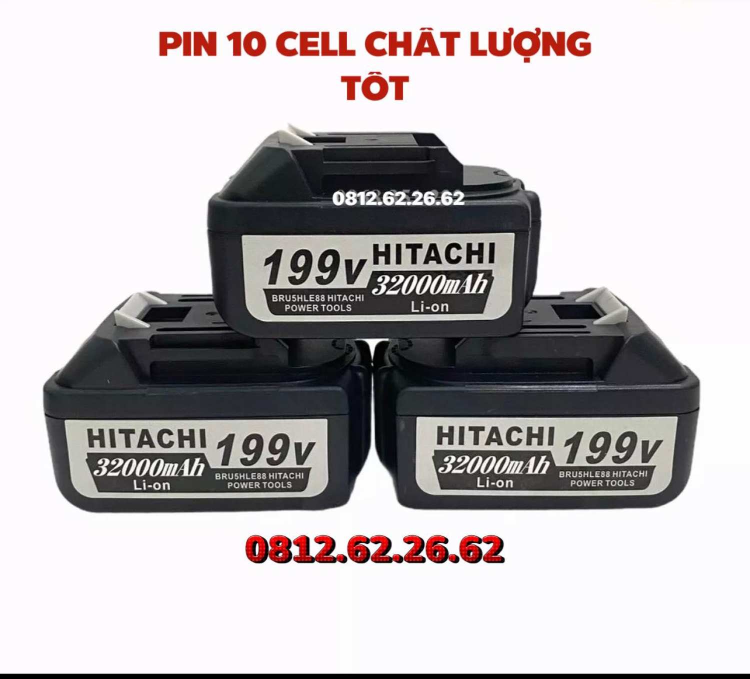 Pin 10 cell hitachi dùng cho máy siết bulong - máy khoan - máy mài - máy rửa xe pin
