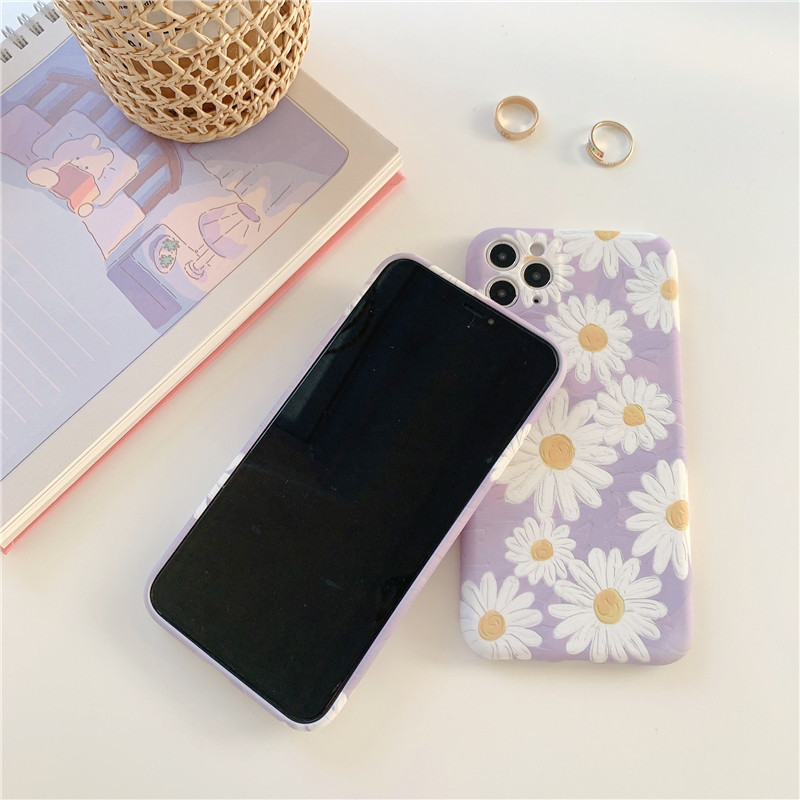 [HCM]Ốp iPhone Hoa Cúc Tím iPhone 7Plus/8Plus/X/Xs Max/11/11 Pro Max - ốp iphone