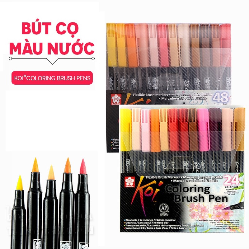 [HCM]BÚT CỌ MÀU NƯỚC SAKURA KOI (NHIỀU MÀU)