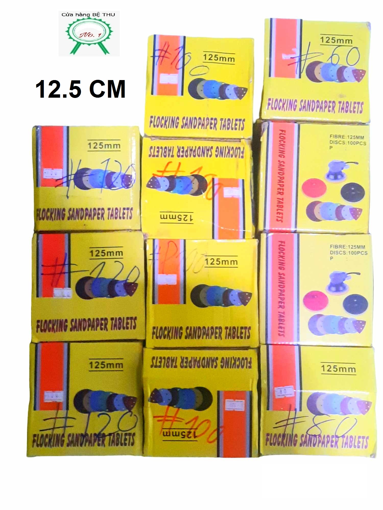 Hộp giấy chà nhám dính tròn 125 mm