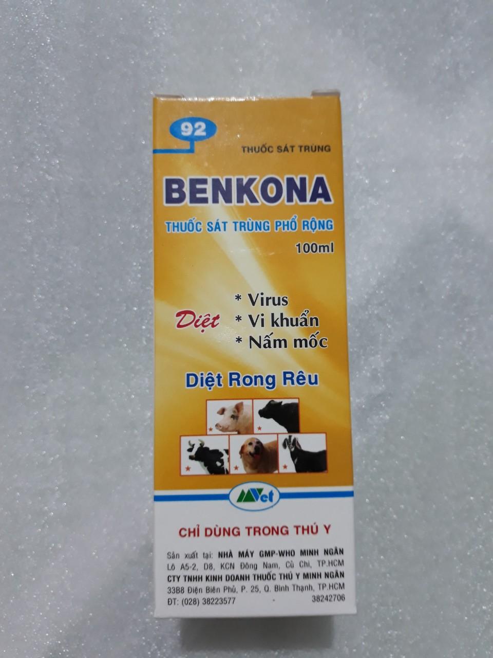 BENKONA 100ML DIỆT VIRUS, VI KHUẨN, NẤM MỐC
