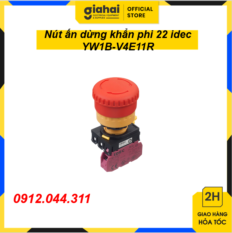 Nút ấn dừng khẩn phi 22 idec  YW1B-V4E11R TBD144