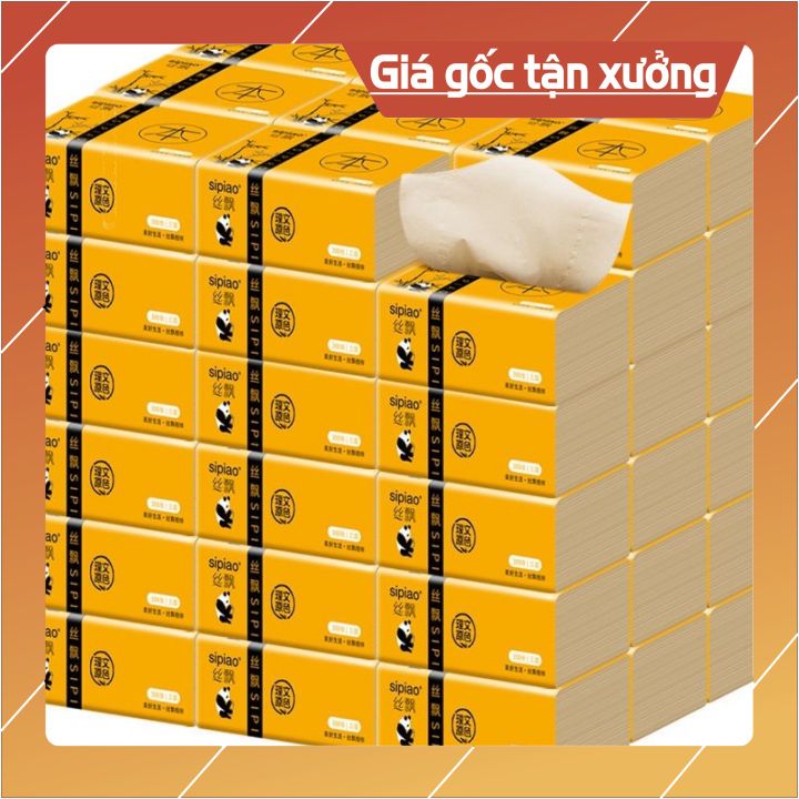 Thùng giấy sipao 30 gói, thùng giấy ăn gấu trúc, giấy ăn gấu trúc loại 1