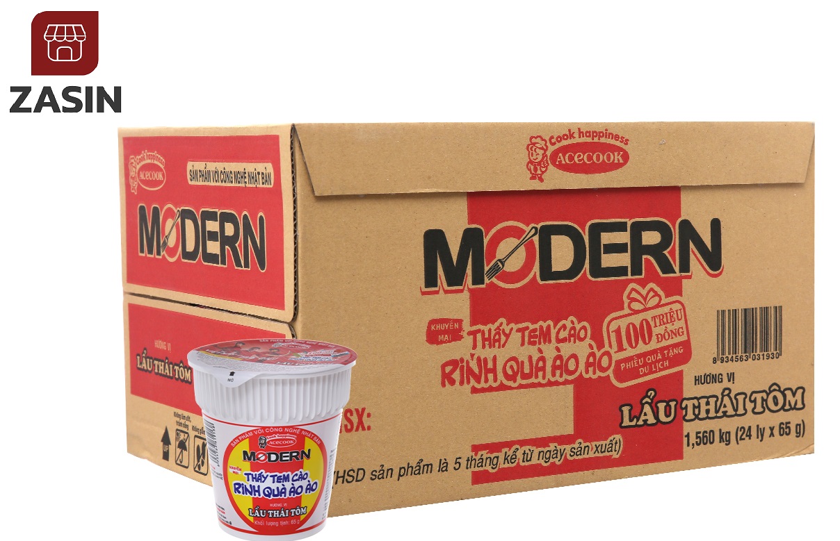 [HCM]Gía sỉ 1 thùng mì Modern vị lẩu thái ( 24 ly )
