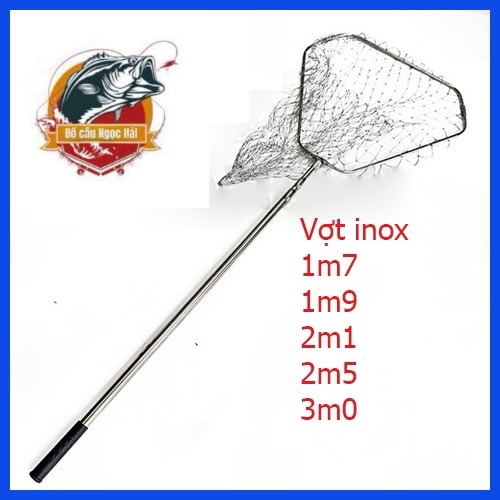 Vợt cá inox có đủ size 1m7, 1m9, 2m1, 2m5, 3m0, vot ca sieu ben gia re