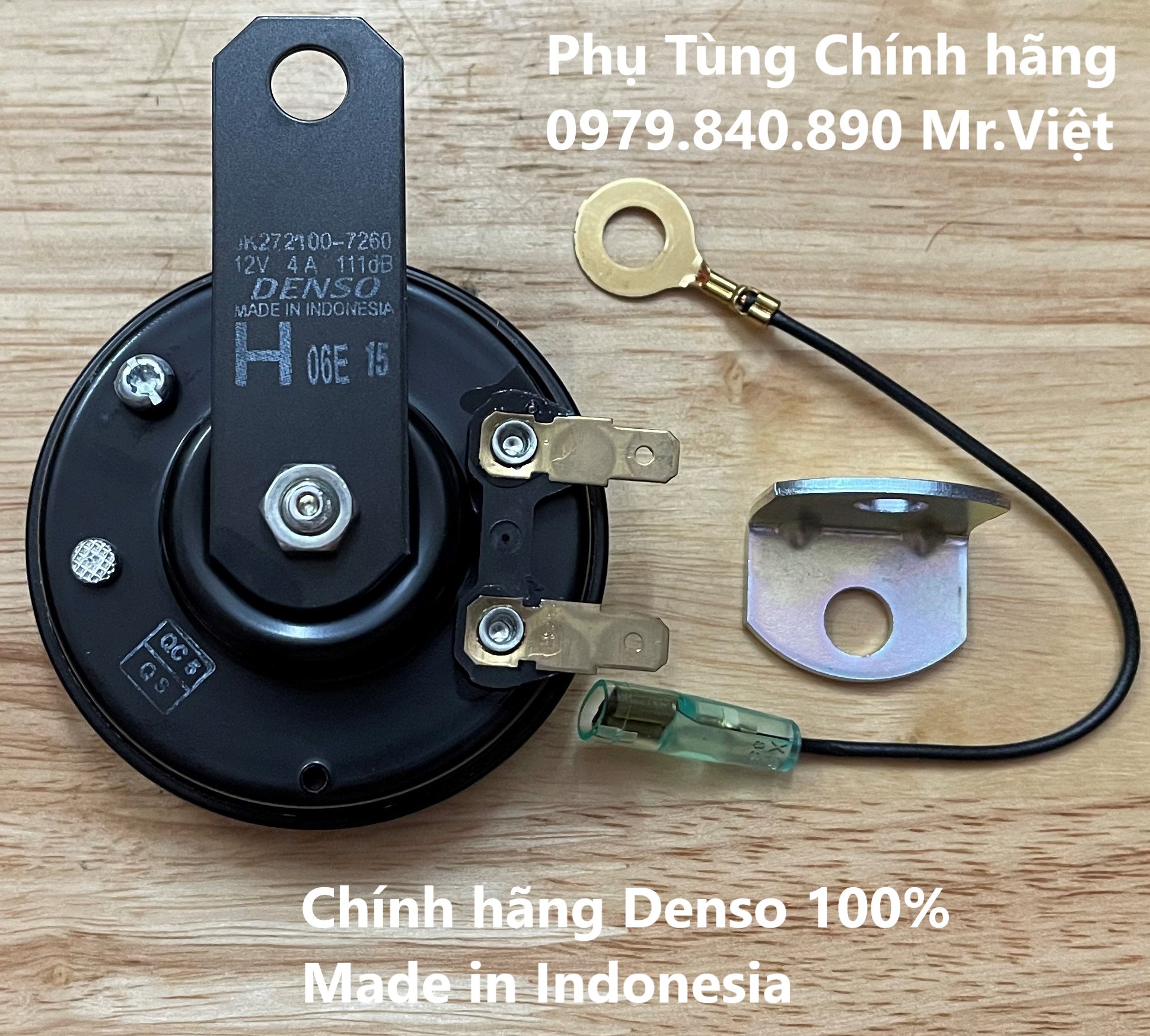 Pair of Horn 12V DENSO JAPAN + Bonus Relay BOSCH and Jacks (For Motorcycles and Cars).