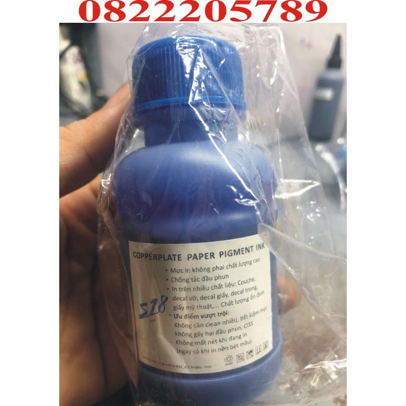Mực dầu pigment màu xanh dùng cho máy in epson 100ml