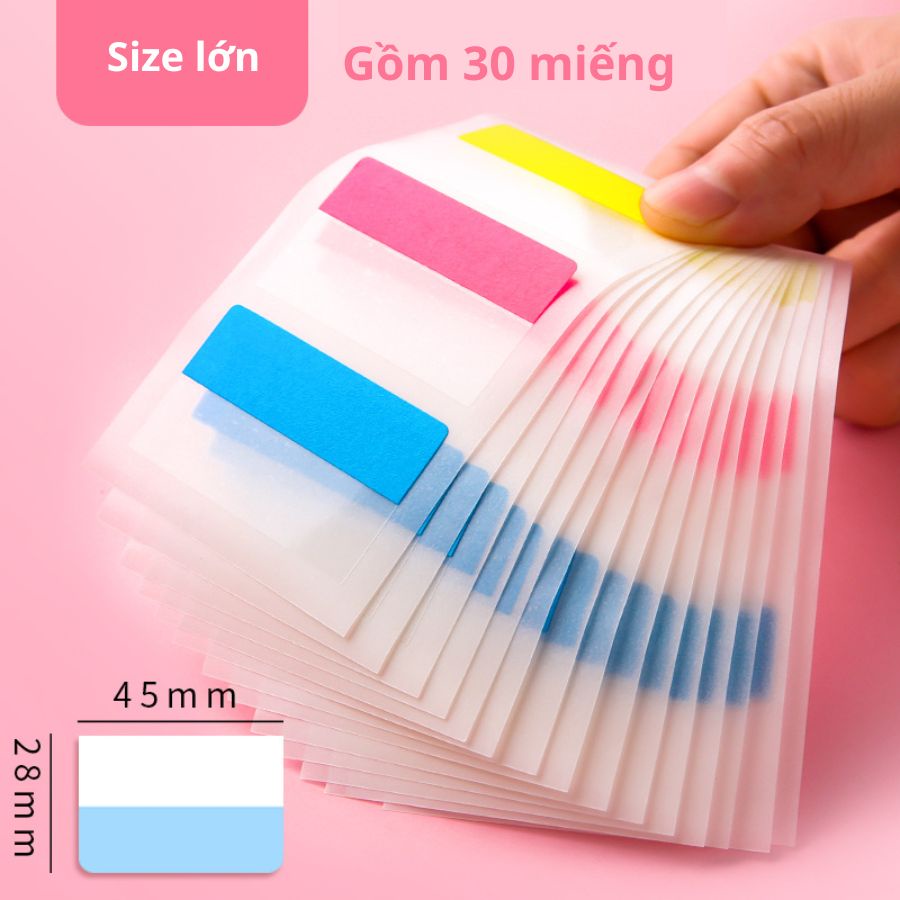Miếng đánh dấu note nhựa Pet 3 màu NO35, đánh dấu trang màu sắc, tiện lợi