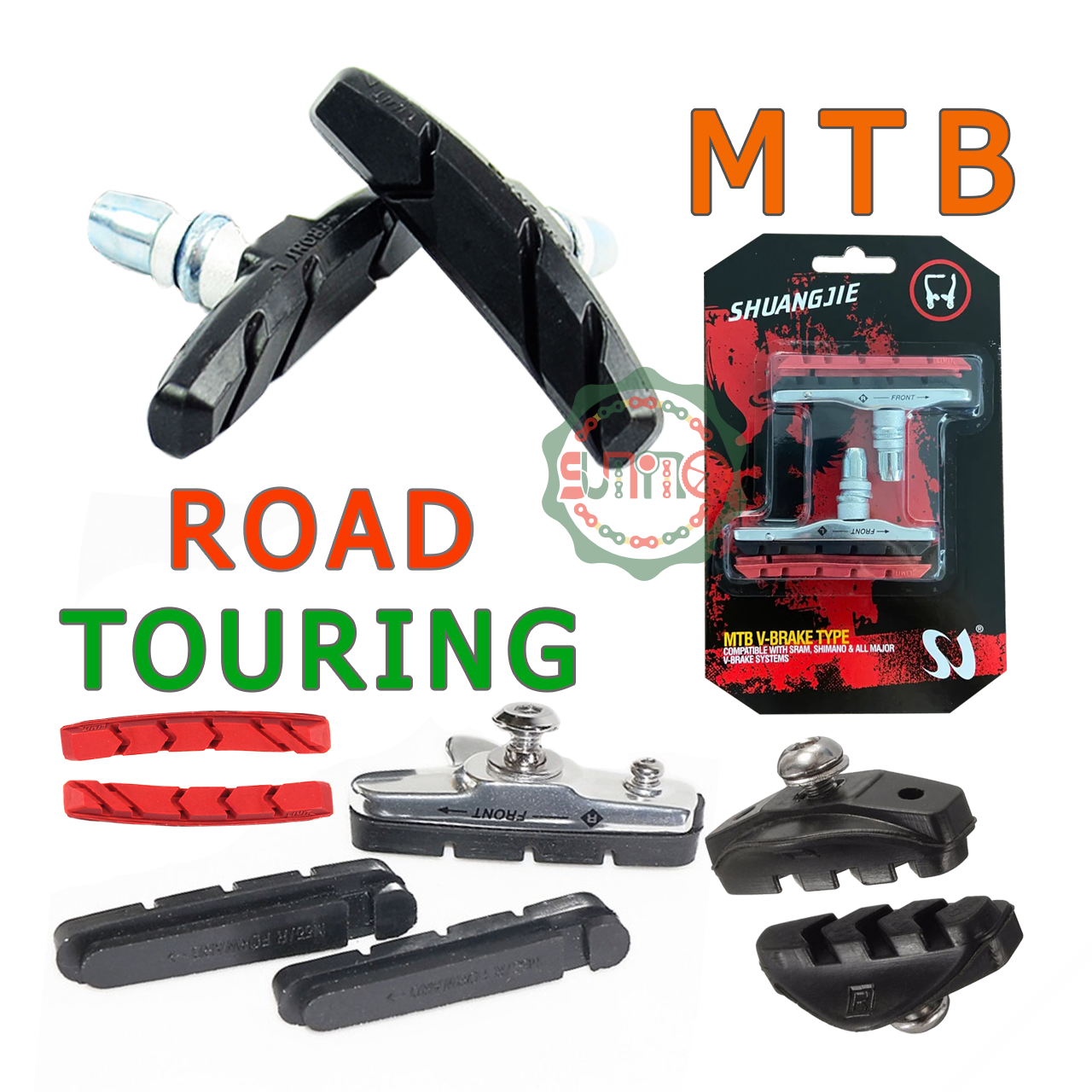 Gôm thắng - Má phanh xe đạp SHUANGJIE brake pads đế cao su