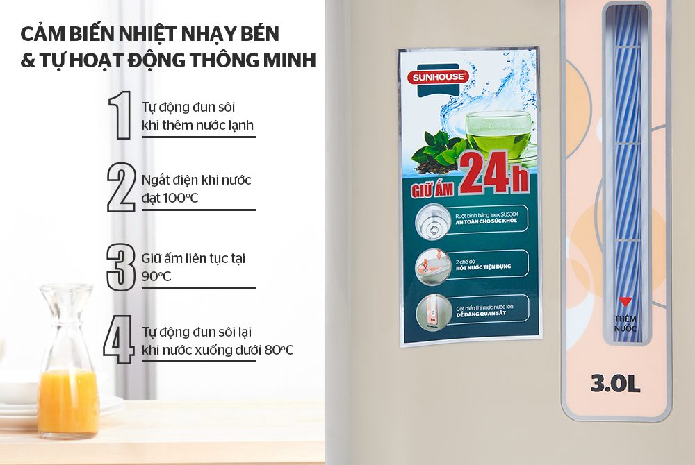Bình thủy điện 3L sunhouse SHD1530