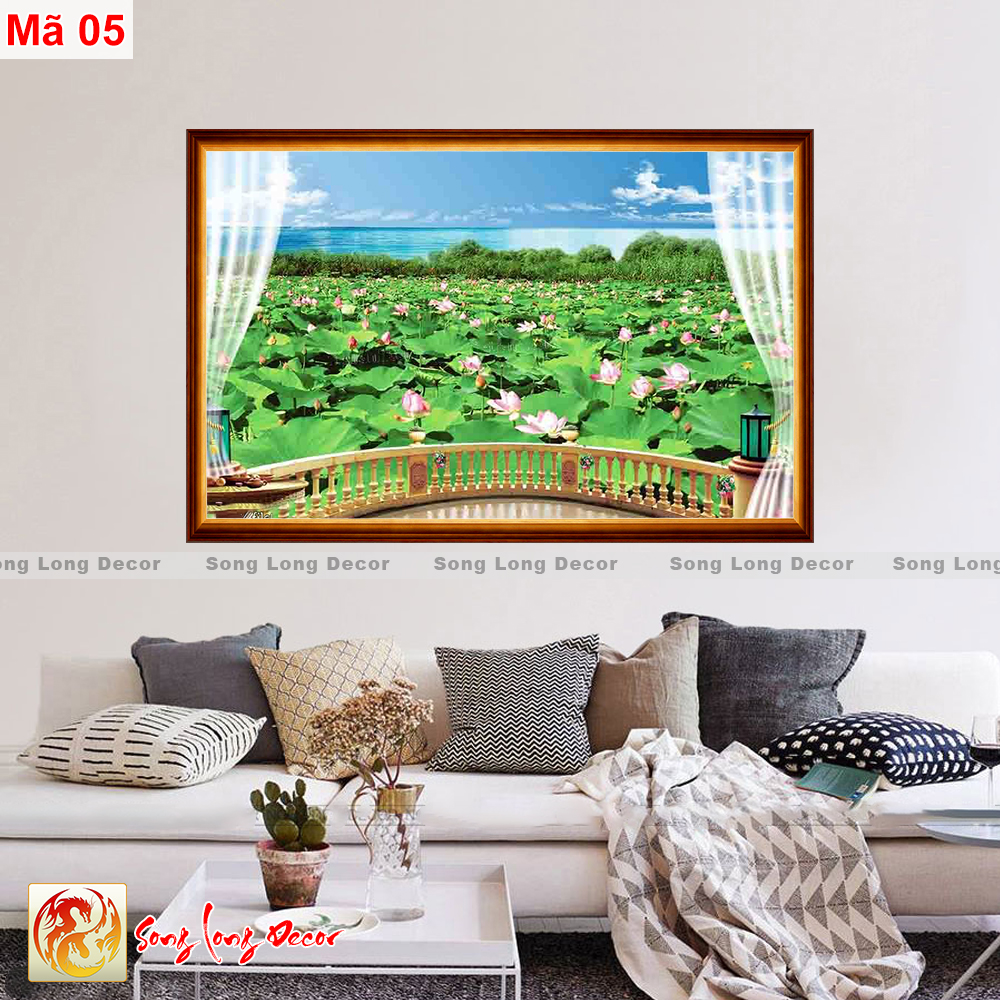 Tranh dán tường 3d - tranh cửa sổ - tranh 3d cửa sổ - giấy dán tường 3d - song long decor - cs4