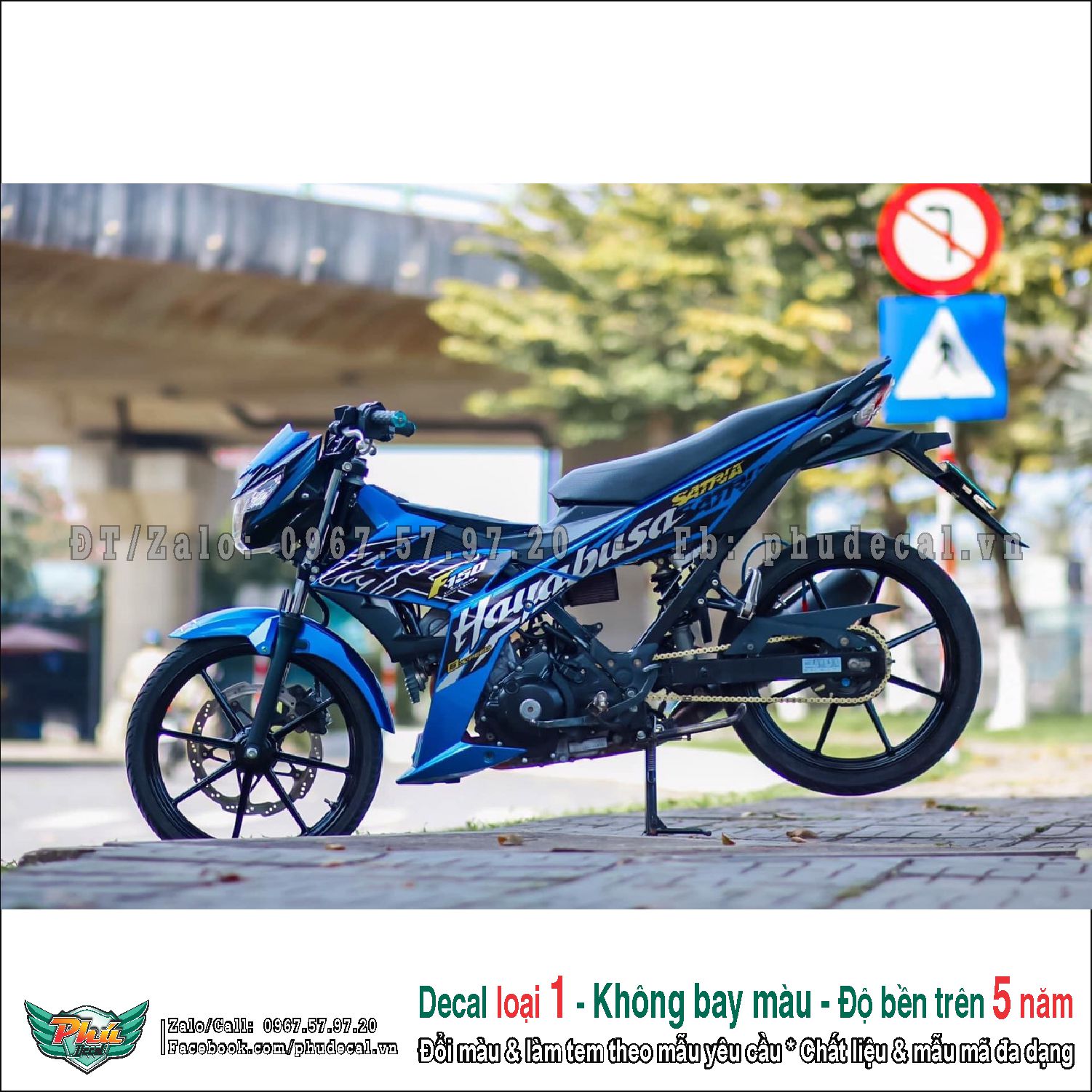 Tem rời Satria xanh đen hayabusa (6)