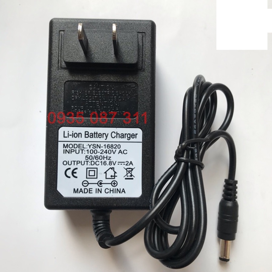 Sạc pin 4s 16.8v 1a 2a cao máy khoan pin tự ngắt khi đầy có đèn báo đầy pin shopplionn