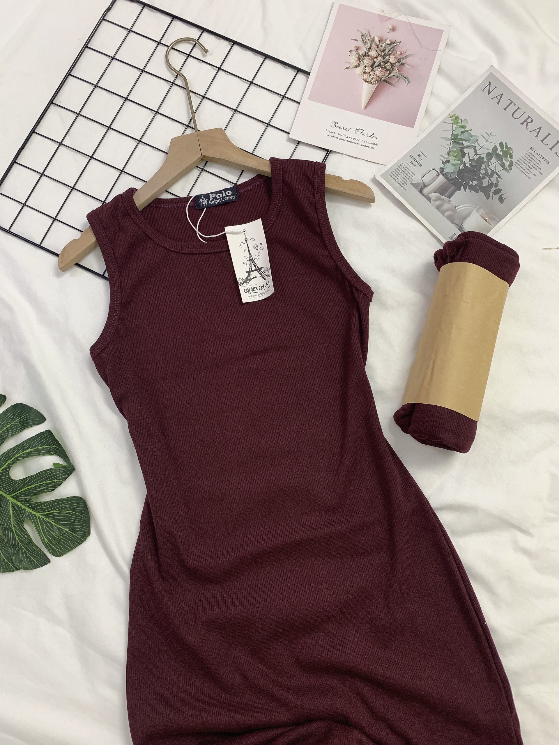 Đầm body - váy body nữ cổ tròn sát nách form ôm vải tăm co giãn Shynstores