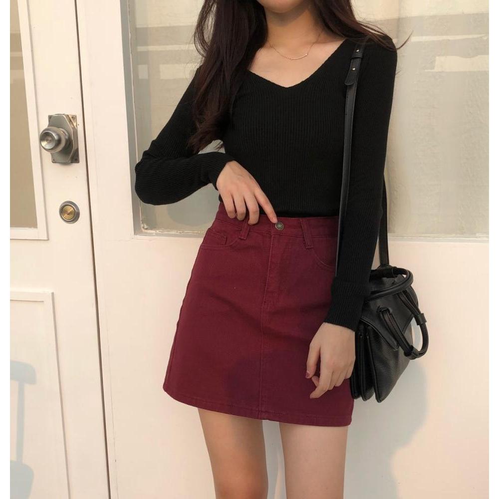 [HCM]Áo Tay Dài Len Cổ Tim