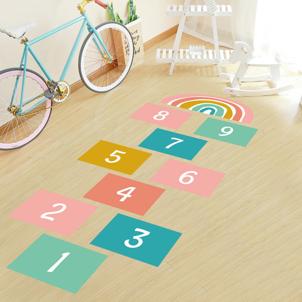 Bộ đồ chơi số nhảy ô cho bé dán sàn