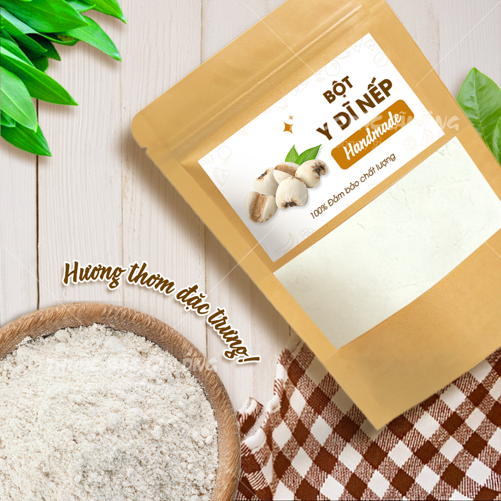 Bột y dĩ nếp 200g, bột bobo, nguyên chất, thơm mịn, dùng pha uống, nấu cháo, đắp mặ nạ - Lãn Ông