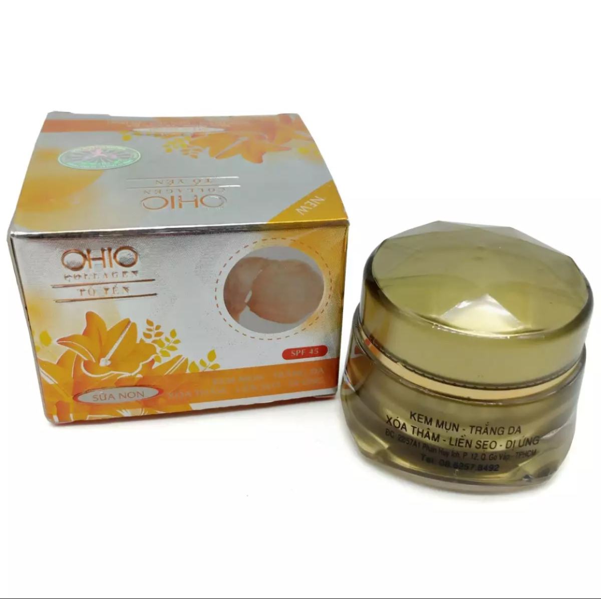 [HCM]Kem sạch Mụn Trắng da Xóa thâm Liền sẹo Chống dị ứng dưỡng chất Collagen và Tổ yến OHIO (18g)