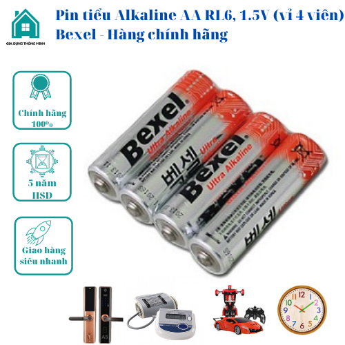 Pin tiểu Bexel Alkaline AA LR6 1.5V (1 vỉ 4 viên)