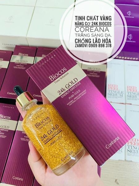Serum tinh chất vàng biocos 24k gold 100ml ngăn lão hoá - dưỡng trắng - căng bóng
