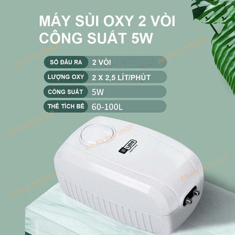 Máy sủi oxy 2 vòi yee | máy sủi oxy 2 vòi | công suất cao, chạy êm