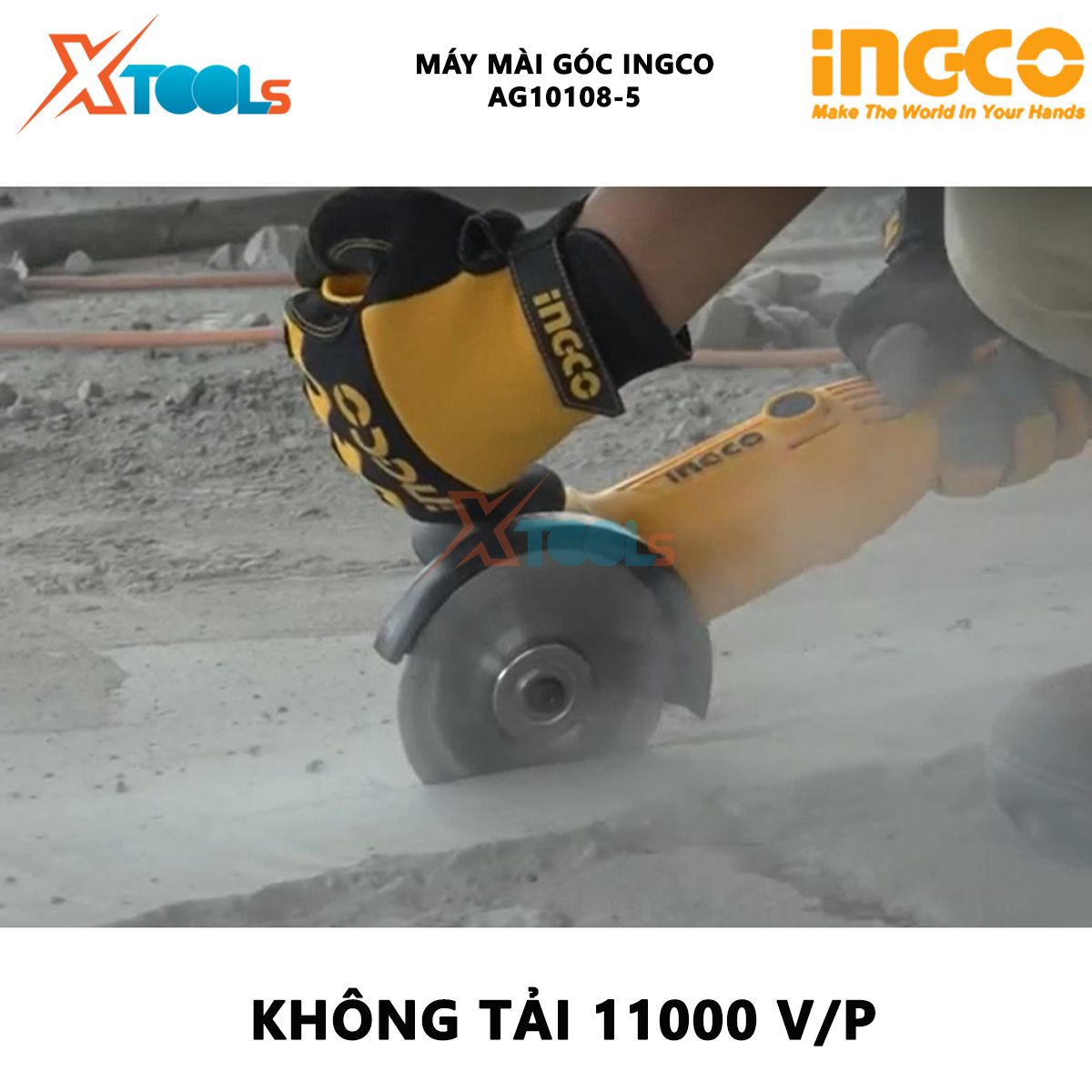 Máy mài góc INGCO AG10108-5 | máy mài góc chỉnh tốc Công suất: 1010W Sử dụng dòng điện: 220-240v_50/60Hz, dùng để mài/cắt kim loại