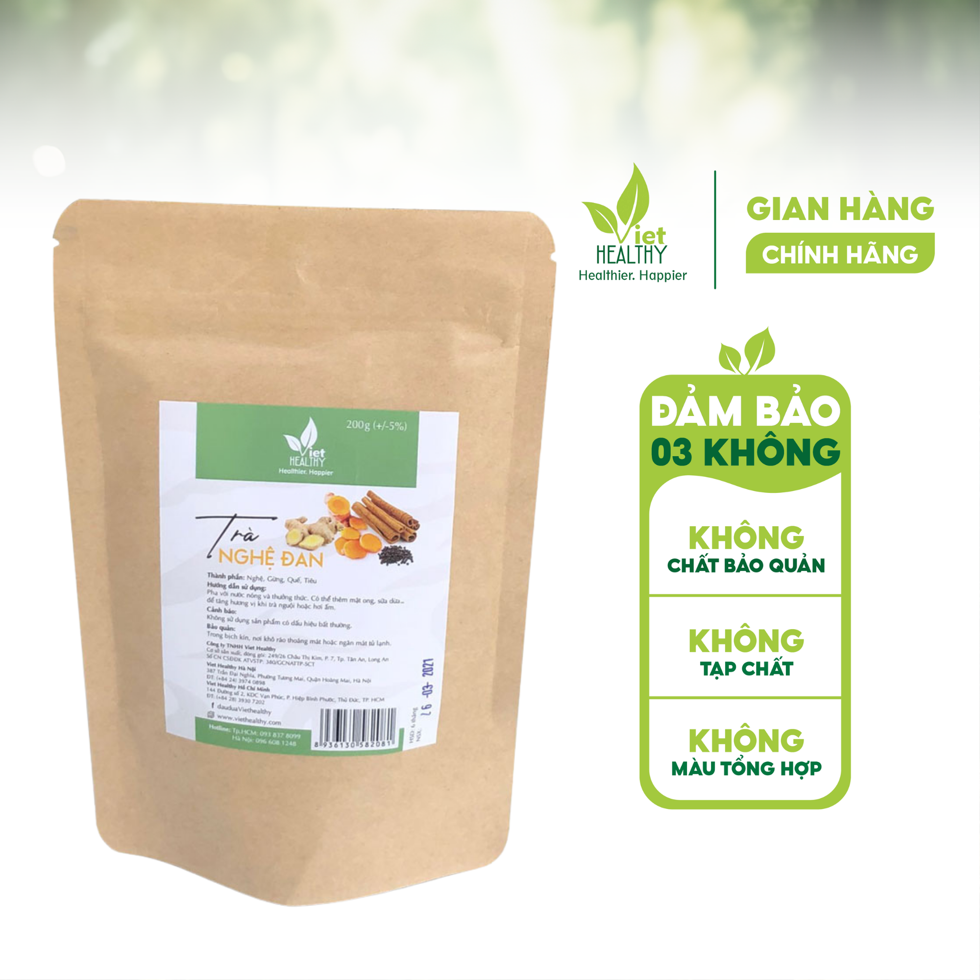 Trà nghệ đan Viet Healthy 200g
