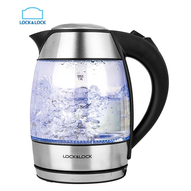 Ấm điện đun nước siêu tốc thủy tinh 1850W Lock&Lock EJK418SLV 1.8L