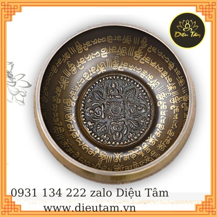 Chuông xoay nepal thủ công (handmade) - chiếc bát biết hát 1 bộ gồm đệm dùi da chuông đường kính 12.5cm
