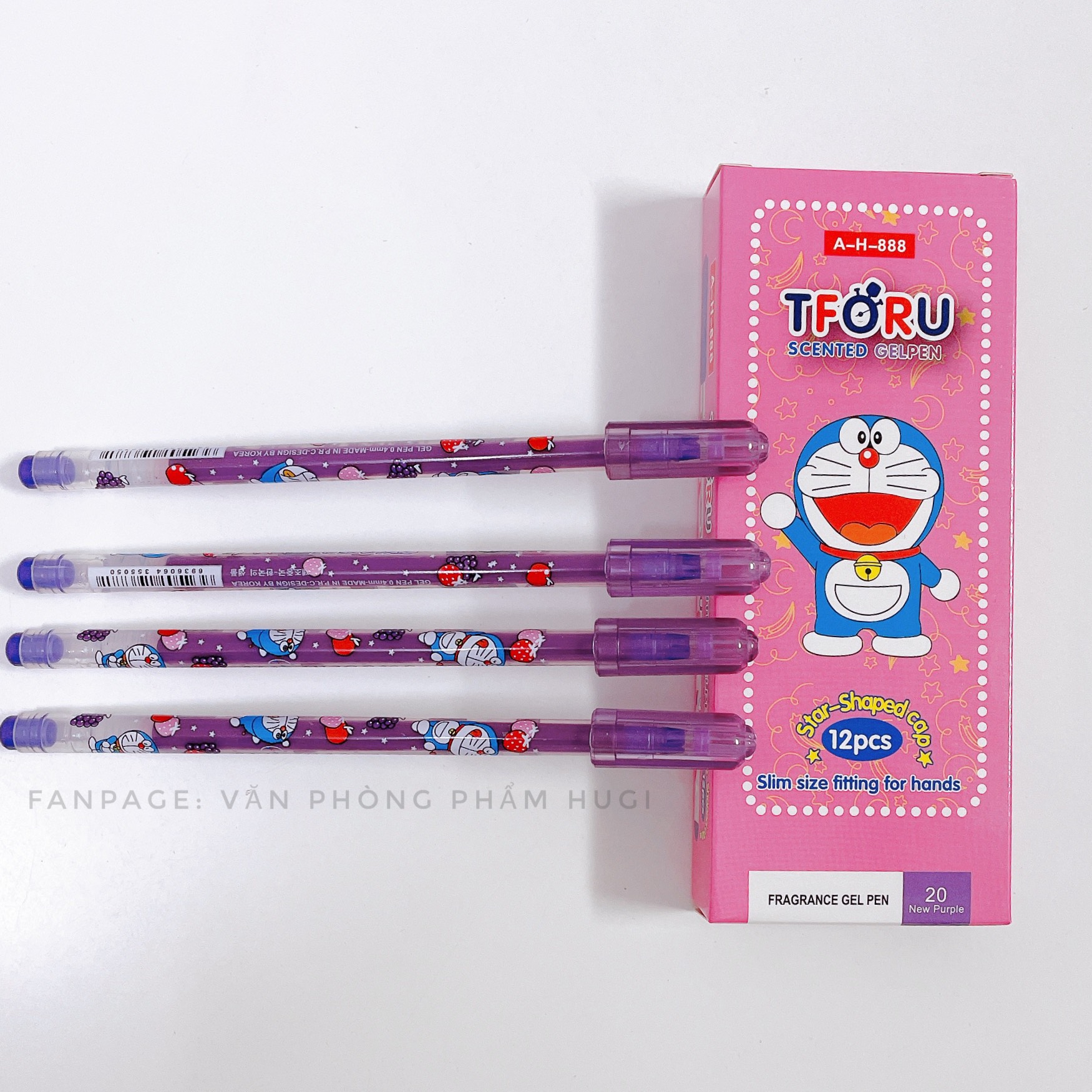 Hộp 12 cây bút gel nho Thoru nét nhỏ, mực đậm dành cho các em học sinh tiểu học