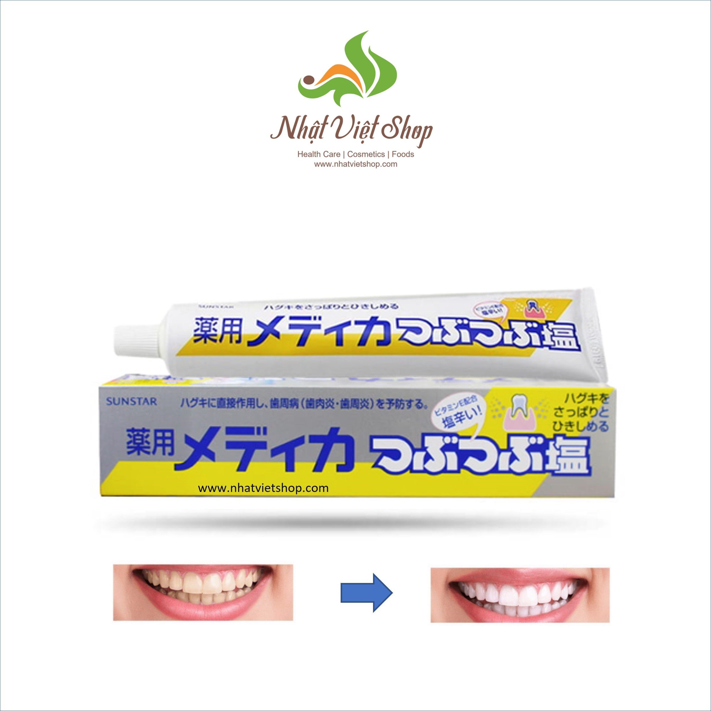 Combo 03 tuýt kem đánh răng muối sunstar 170g