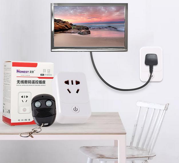 Ổ cắm điện thông điều khiển bật tắt thiết bị điện từ xa 100M Honest HT-6805WCX (2200W/220V) công tắc điều khiển từ xa, công tắc điện thông minh , ổ cắm điều khiển từ xa, công tắc wifi, ổ cắm đa năng, ổ cắm hẹn giờ, công tắc không dây
