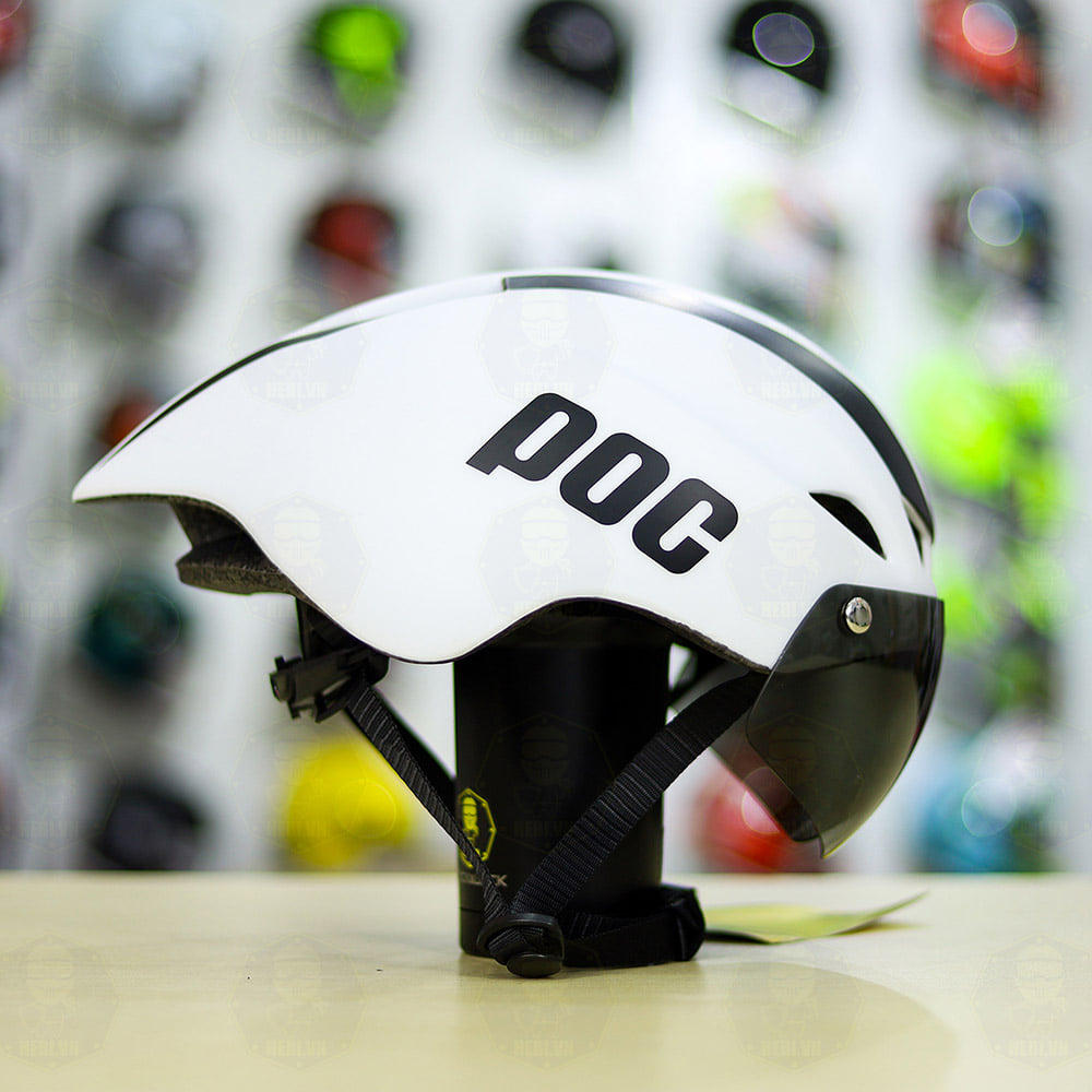 Nón thể thao POC 01 Màu Trắng Trơn + túi đựng nón và hộp