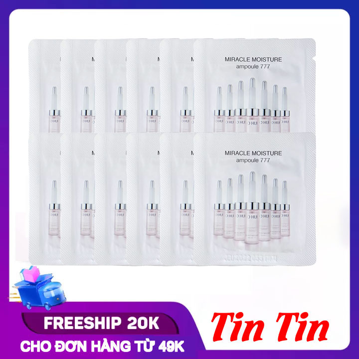 Combo 40 Gói Sample Tinh Chất Dưỡng Ẩm Ohui Miracle Moisture Ampoule 777 1ml x 40