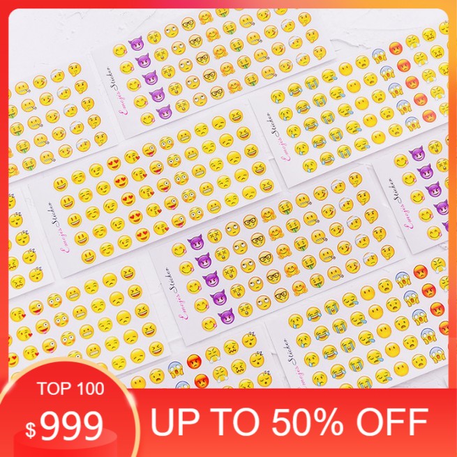 1 tờ sticker emoji cảm xúctrang trí sổ sách độc đáo