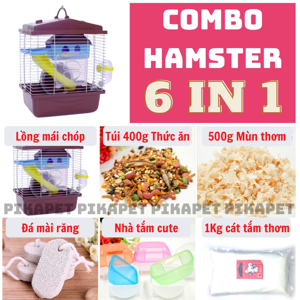 Combo lồng, phụ kiện nuôi Hamster cơ bản.