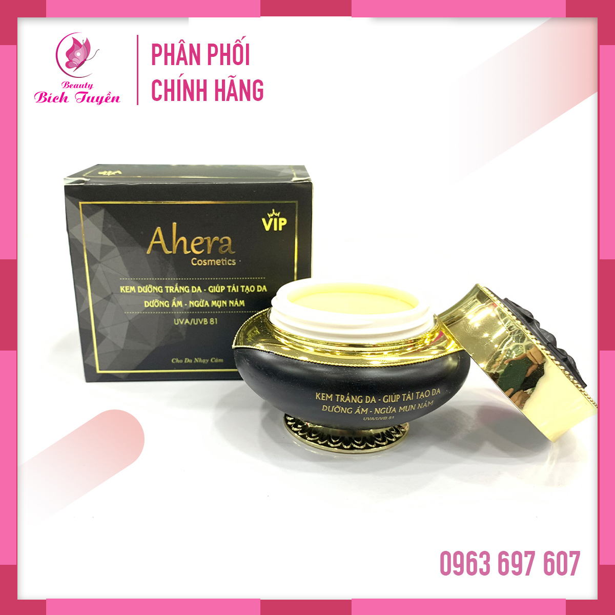 Kem Dưỡng Trắng Da AHERA - Tái Tạo Da - Dưỡng Ẩm - Ngừa Mụn Nám