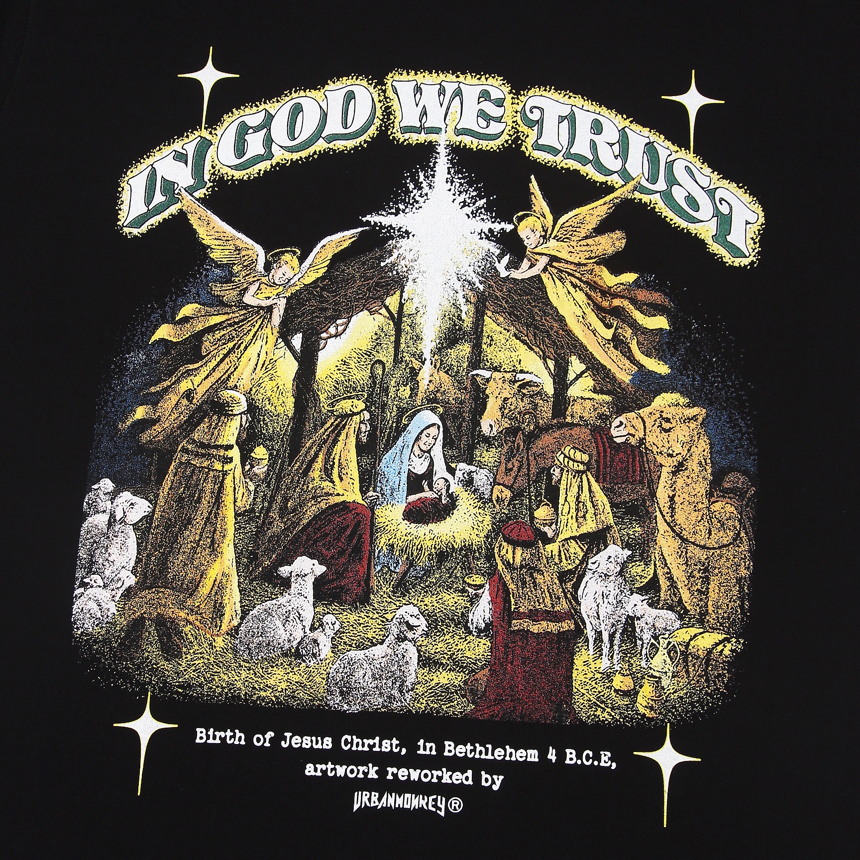 Áo Thun URBAN MONKEY IN GOD WE TRUST Cotton 100%